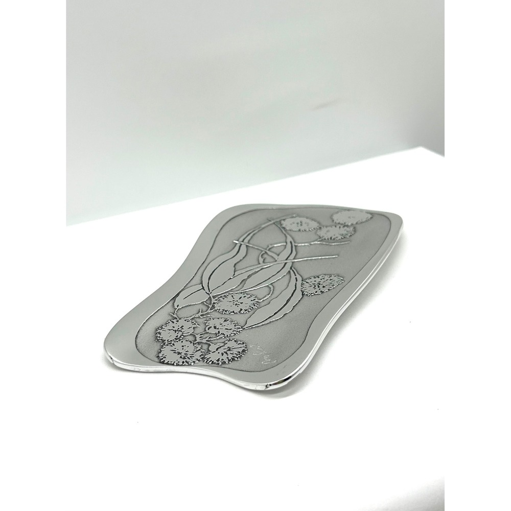 Don Sheil Australia Handcrafted Aluminum Eucalyptus Floral Tray Trinket Dish - Picture 12 of 15